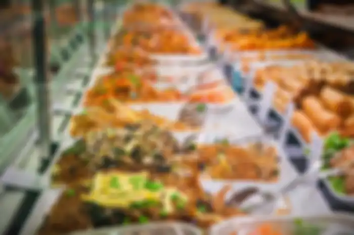 ilustrasi makanan buffet
