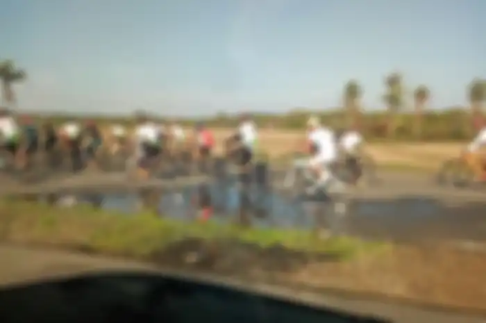 Peserta Gowes Nusantara 2019 yang diadakan Kementerian Pemuda dan Olahraga di Kabupaten Gorontalo Utara, Gorontalo.