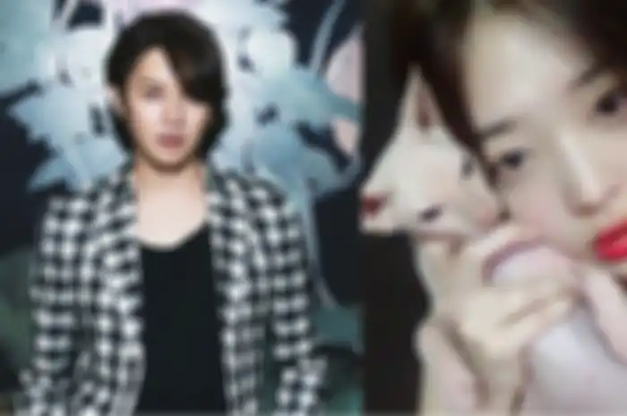 Kolase foto Heechul dan Sulli & kucing Sphynx miliknya