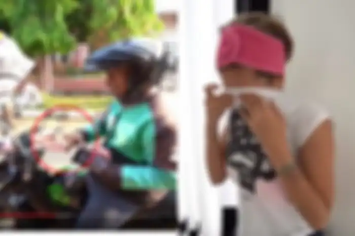 Kolase foto Nikita MIrzani menangis dengan driver ojek online