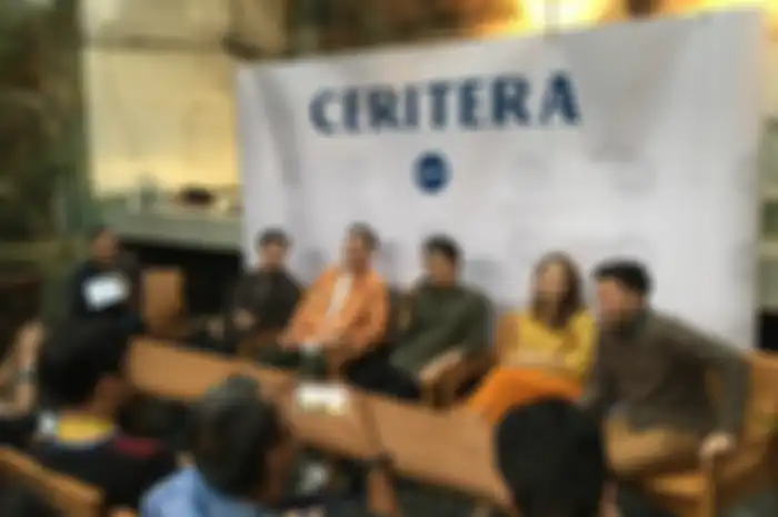 Personil HIVI dan Tohpati, dalam pesta rilis album 'Ceritera', Jum'at (15/11/2019).