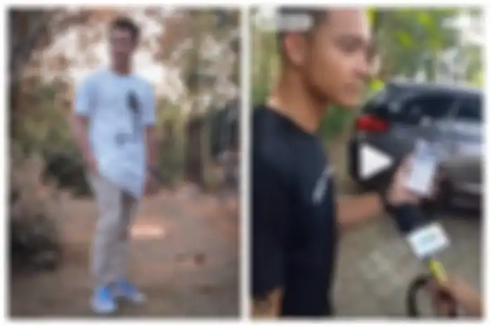 Eza Gionino saat tunjukkan voice note seseorang mengancam bunuh anak dan istrinya
