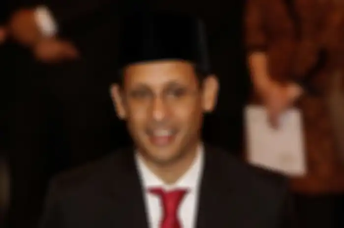 Nadiem Makarim saat pelantikan menteri Kabinet Indonesia Maju