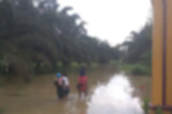 Banjir masih menggenang di Desa Sontang, Bonai Darussalam