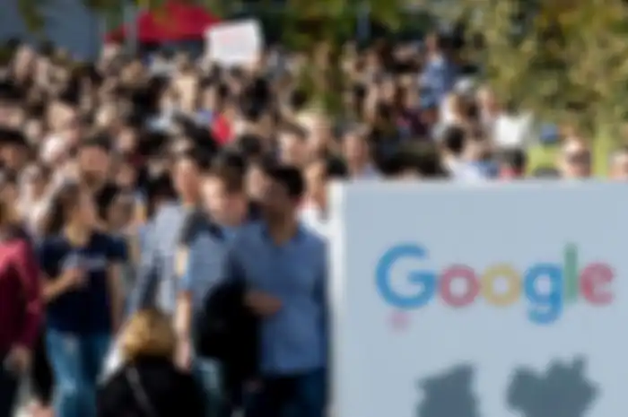 Para karyawan Google di kantor pusat mereka.