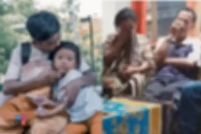 Kolase foto Betrand Onsu dan kakek neneknya