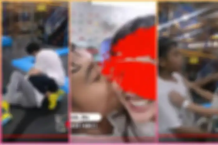 Aksi peluk cium Betrand Peto dan Sarwendah, kali ini sampai jatuh dan terguling di lantai
