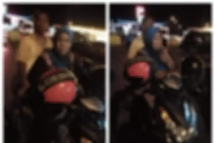 Kedua orangtua yang rela tempuh perjalanan jauh cuma untuk antarkan laptop pada anaknya
