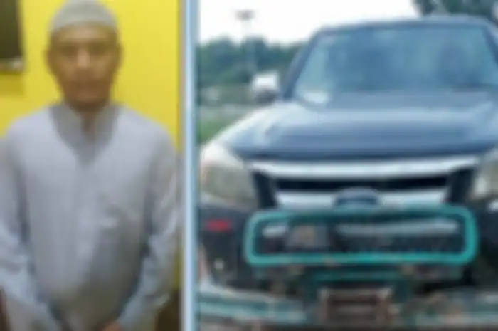 Husni Thamrin alias Yin (45) beserta barang bukti diamankan di Polsek Talang Ubi Kabupaten PALI.