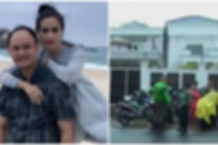 Kolase Iis Dahlia dan Ojek Online saat sambangi kediaman sang pedangdut