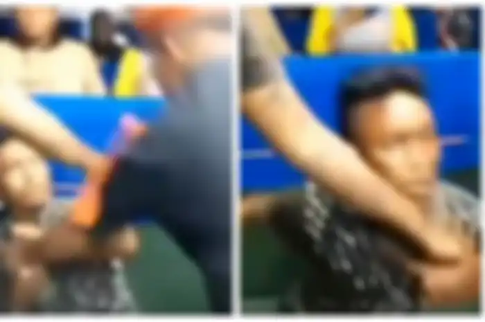 Screenshot video viral polsuska paksa turun anak punk dalam kereta api