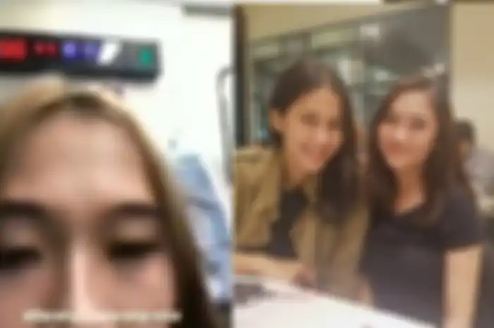 Wanita yang merokok di gerbong kereta foto bareng Baim dan Paula