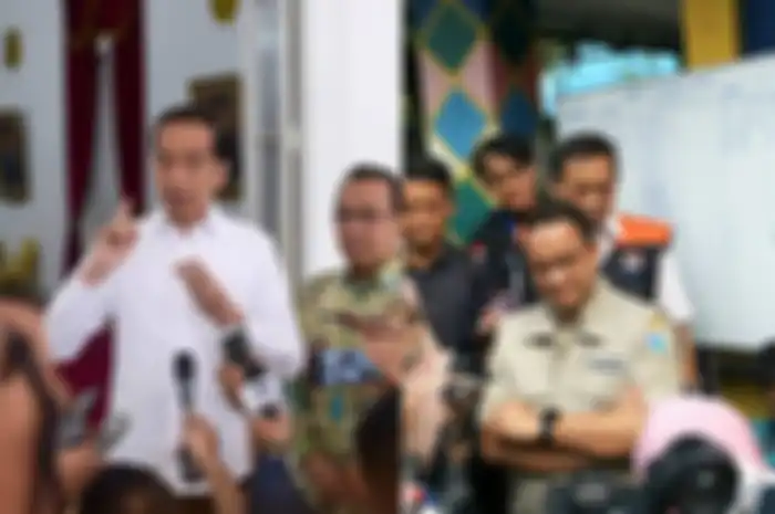 Kolase foto Presiden Jokowi - Gubernur DKI Anies Baswedan