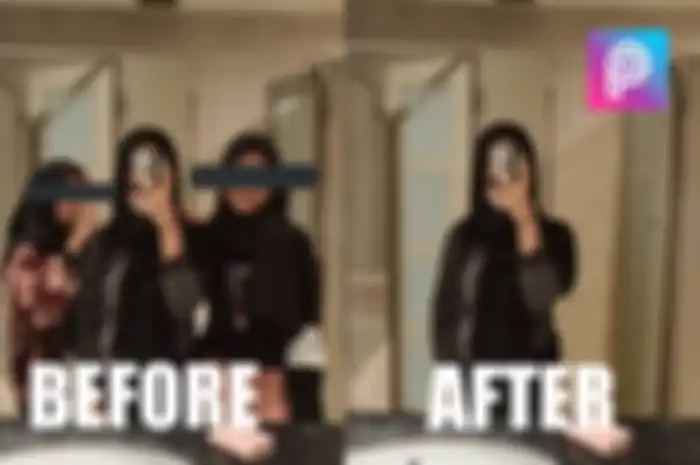 Foto sebelum dan sesudah di edit dengan Picsart