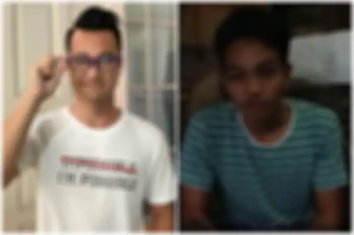 Eza Gionino dan penjual ikan arwana bernama Qory
