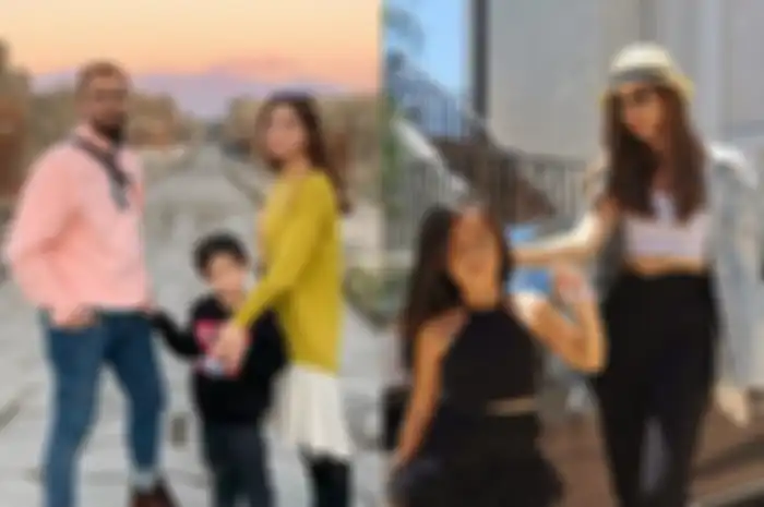 Kolase foto keluarga Raffi Ahmad dan Nia Ramadhani
