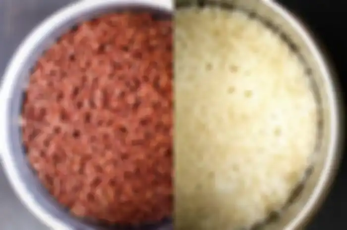 Beras merah vs beras putih.