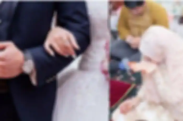 Ilustrasi pengantin menangis.