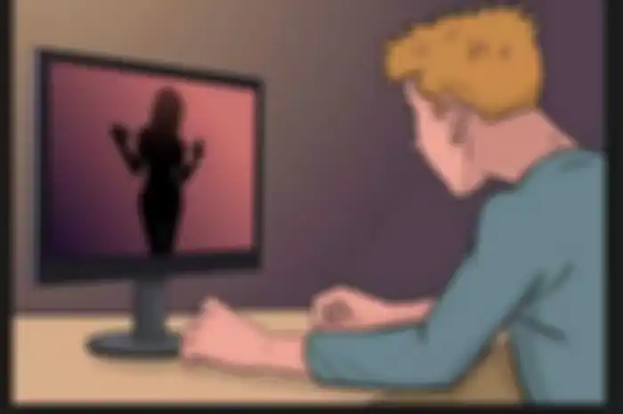 Ilustrasi anak kecanduan konten pornografi