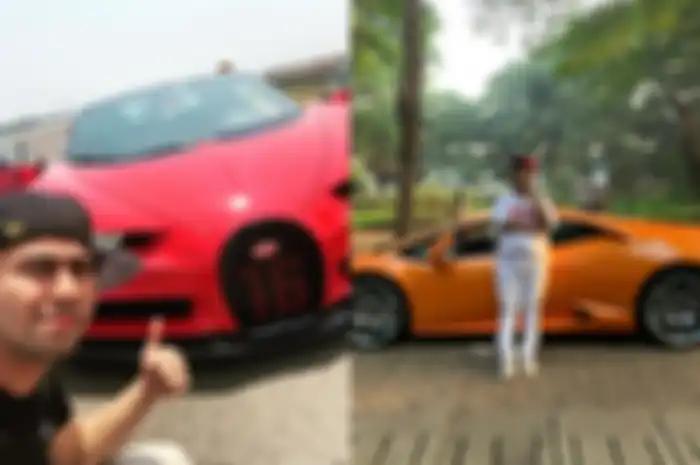 Raffi Ahmad dan Hotman Paris berfoto dengan mobil mewahnya