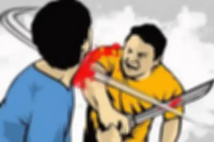 ILUSTRASI pembacokan yang dilakukan geng motor kepada penjaga warkop