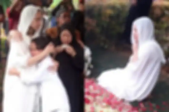 Bunga Citra Lestari saat pemakaman Ashraf Sinclair