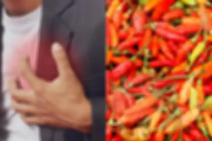 kolase ilustrasi serangan jantung dan cabe