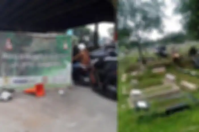 Dampak galian kabel, tak hanya macet di jalan umum, area kuburan pun ikut macet