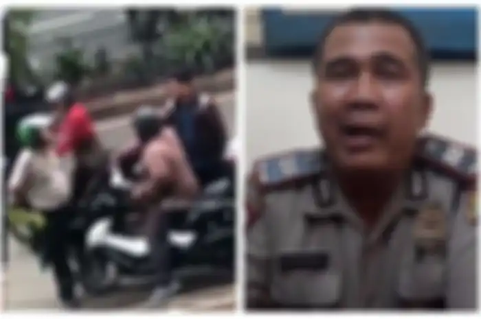 Sosok Polisi Viral Berjaket Driver Ojol Hadang Pengendara Ugal-ugalan,