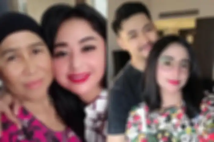 Dewi Persik bersama sang Mertua dan Suaminya Angga Wijaya 