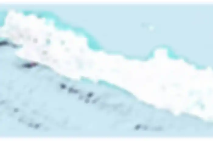 Gambar Pulau Jawa Diselimuti warna putih.