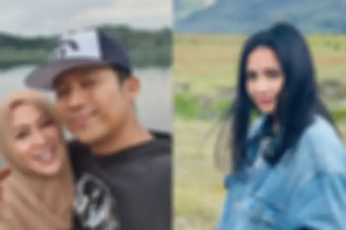 Kolase Denny Cagur dan Istri dengan Nagita Slavina.