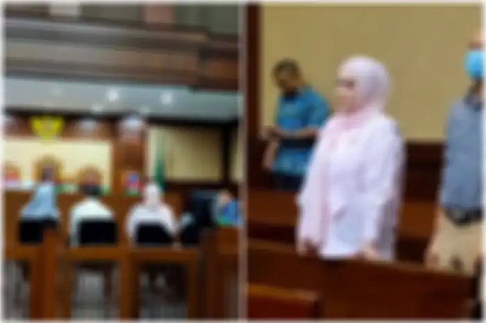 Kolase foto Jennifer Dunn hadiri persidangan