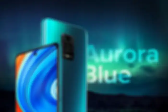Tampilan Redmi Note 9 Pro Max varian Aurora Blue