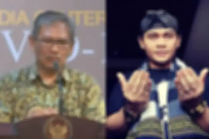 Kolase Juru bicara pemerintah untuk kasus covid-19, Achmad Yurianto (kiri) dan Mbah Mijan (kanan).