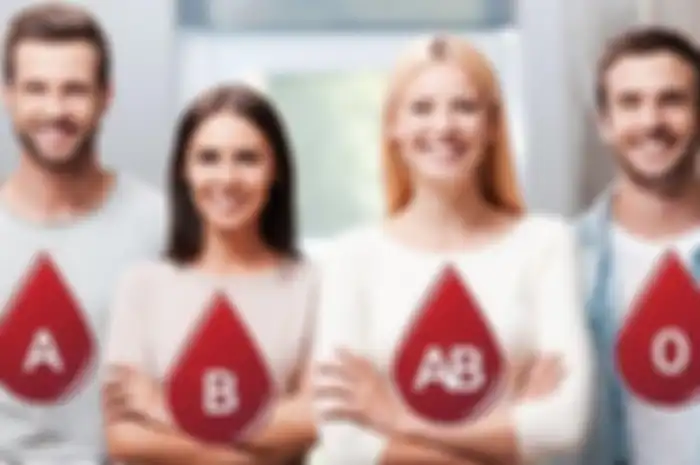 Ilustrasi golongan darah A, B,O, dan AB 