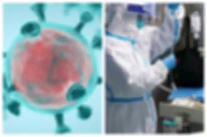 Kolase virus corona dan tenaga medis. 