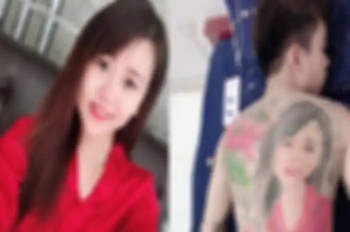 Cowok bucin tato seluruh punggungnya dengan wjah sang kekasih.
