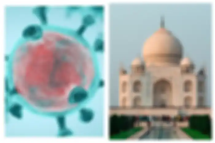 Ilustrasi virus corona dan India