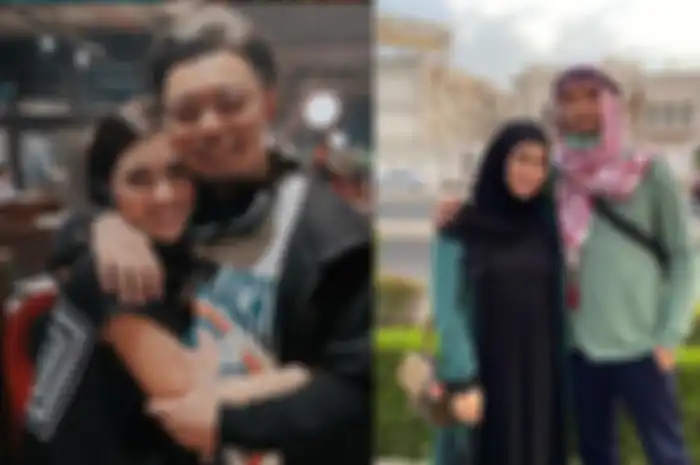 Kolase foto Nisya Ahmad bersama suami dan sang kakak