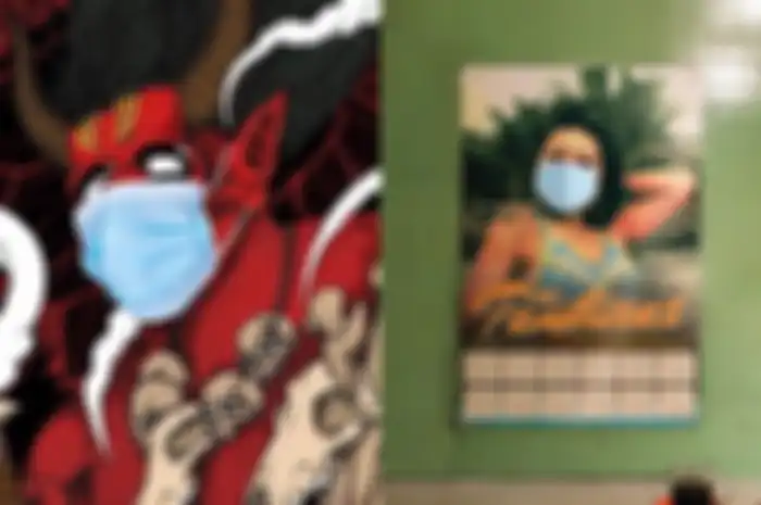 Artwork Seringai dan The Panturas versi waspada Coronavirus.