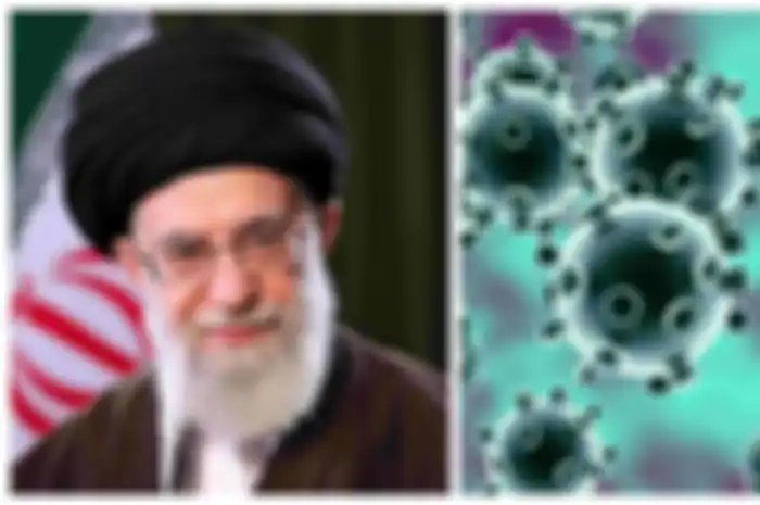 Ilustrasi virus corona di Iran.