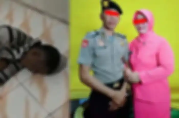 Kolase Foto Serda HA, Bripka He, dan istrinya yang berinisial HT 
