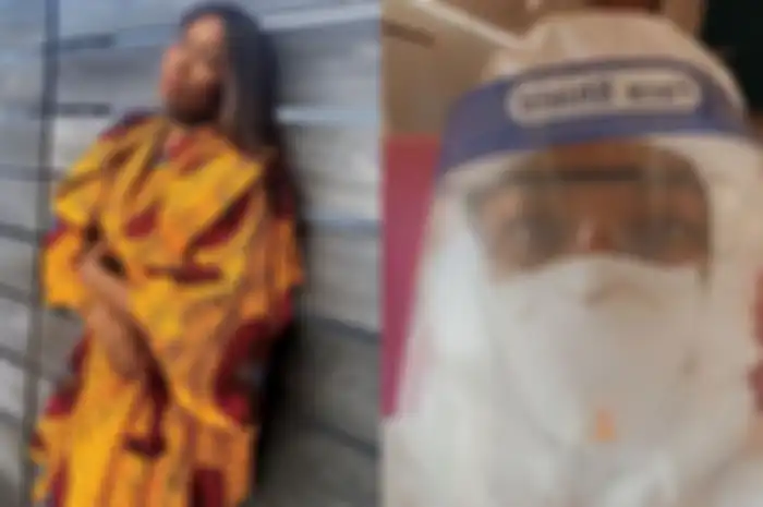 Supermodel ini nekat kenakan pakaian hazmat saat di dalam peswat lantaran takut tertular virus corona