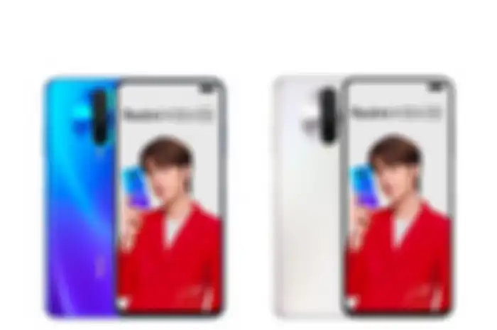 Redmi K30i warna biru dan putih