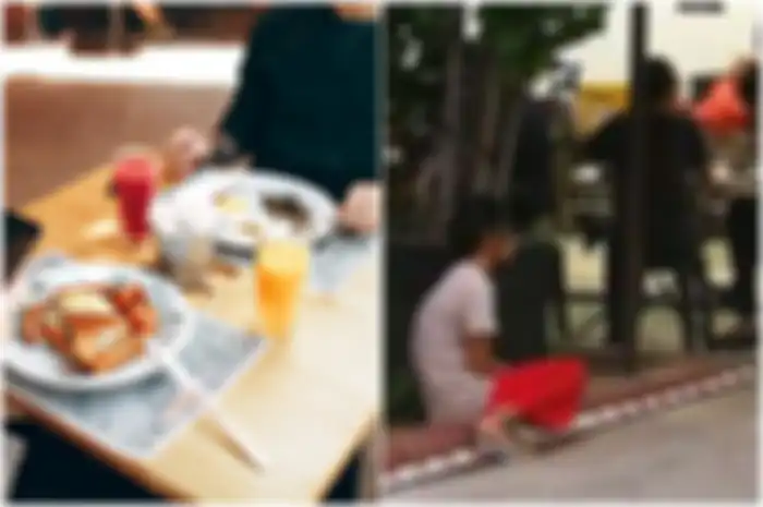 Duduk Lesehan Beralas Aspal, TKW Ini Cuma Bisa Nelangsa Tunggu Majikan Makan Enak di Restoran, Fotonya Viral Hingga Dikirim ke Perdana Menteri
