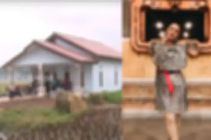 Siti Badriah bangun rumah sederhananya di tengah sawah