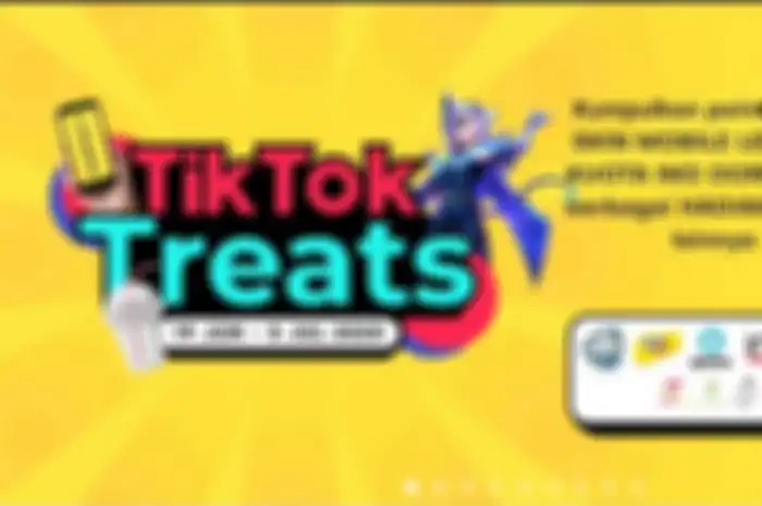 Poster program TikTok Treats yang bisa beri hadiah voucher selama periode 19 Juni - 5 Juli 2020.