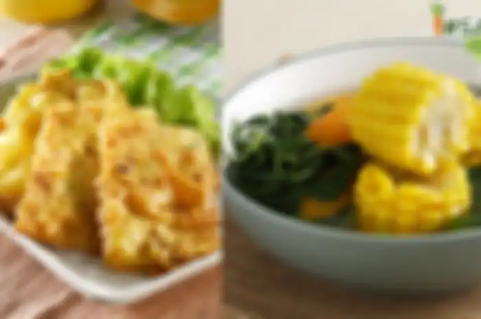 Sayur Bayam dan Tempe Goreng