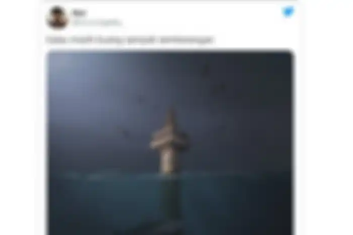 gambaran monas tenggelam yang di ilustrasikan sama desainer ini, yang ingin sampaikan pesan ke semua manusia untuk peduli sama lingkungan